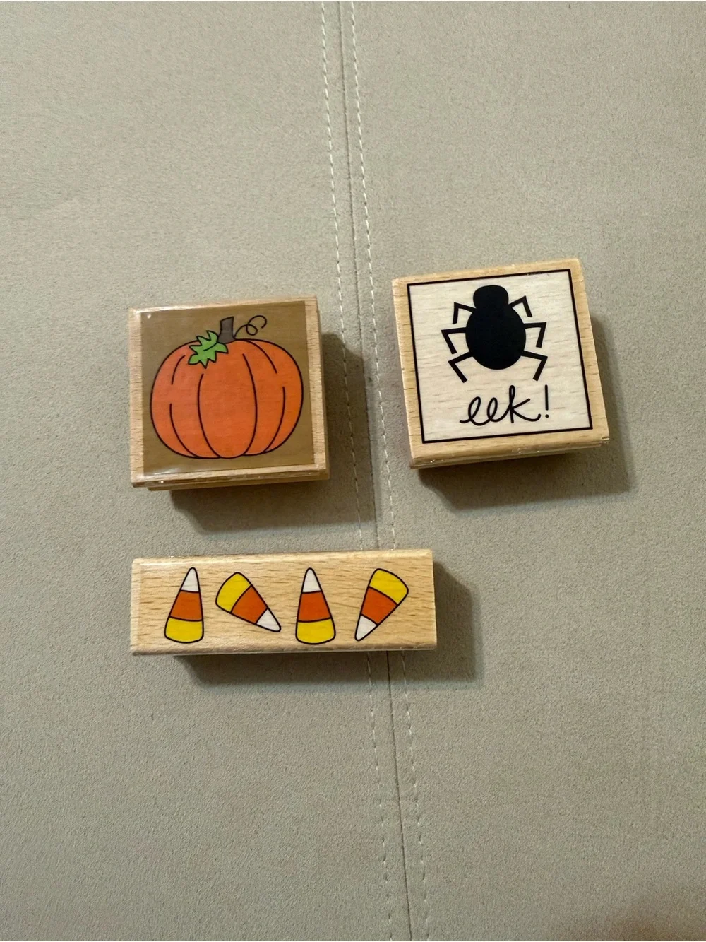 Set of Three Halloween Rubber Stamps